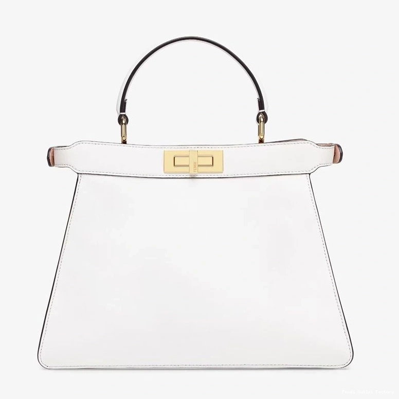Affordable HOT Medium Fendi Bag Nappa White Laether ISeeU In Peekaboo 0816